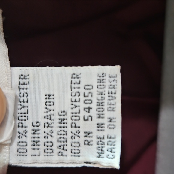 Vintage Christian Dior Women's Burgundy Pattered Padded Cropped Jacket Size 6 - Picture 8 of 11